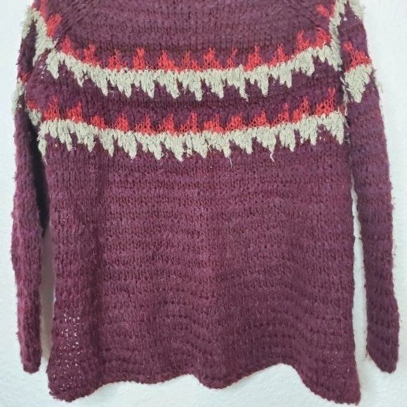 Free People Baltic Fair Isle Sweater in Berry Combo - Picture 7 of 11
